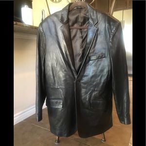 I-N-C Chocolate Brown Men’s Leather Blazer